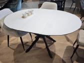 110cm balti ar juodi apvalūs išskleidžiami stalai - nuotraukos Nr. 5
