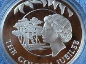 Moneta Falkland islands 2002m. 50 pensu, sidabras