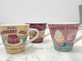 Rinkinys, keramikos retro stiliaus puodelis, 3