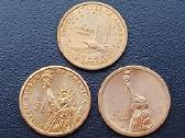 1 doleris JAV unc. 3 vnt. - nuotraukos Nr. 3