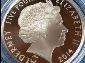 Moneta Alderney 2014m. 5 svarai, sidabras(.925) - nuotraukos Nr. 2