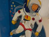 Vintage Astronaut and Rocket Scandinavian Bookends - nuotraukos Nr. 8