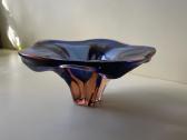 Vintage Czech Bohemia Art Glass dekoratyvinė vaza