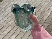 Sunki stiklo vaza, Murano stiliaus, vintage