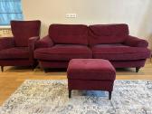 Mažai naudota sofa ir fotelis su pakoju(pufu) - nuotraukos Nr. 2