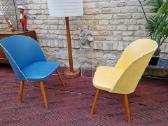 Vintažinės mid century spyruoklinės vinilo kėdės - nuotraukos Nr. 2