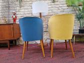 Vintažinės mid century spyruoklinės vinilo kėdės - nuotraukos Nr. 9