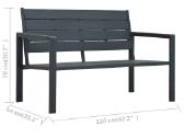 Sodo suoliukas, pilkos spalvos, 120cm, Hdpe - nuotraukos Nr. 6