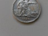 Moneta 1 Rublis.sidabras .1924 metai Originalus.zr - nuotraukos Nr. 5