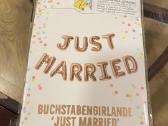 Raidžių girlianda „Just Married"