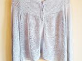 Marc Lauge beige soft cardigan shimmer aesthetic M