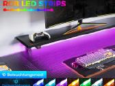 Juodas žaidimų stalas su 2 lizdais LED apšvietimu - nuotraukos Nr. 4