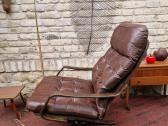 Vintažinis mid century modern odinis fotelis - nuotraukos Nr. 5