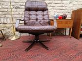 Vintažinis mid century modern odinis fotelis - nuotraukos Nr. 11