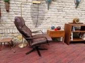 Vintažinis mid century modern odinis fotelis - nuotraukos Nr. 13
