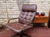 Vintažinis mid century modern odinis fotelis - nuotraukos Nr. 14
