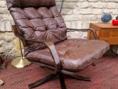 Vintažinis mid century modern odinis fotelis - nuotraukos Nr. 18