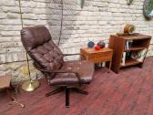 Vintažinis mid century modern odinis fotelis - nuotraukos Nr. 21