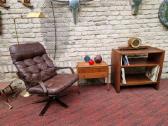Vintažinis mid century modern odinis fotelis - nuotraukos Nr. 24