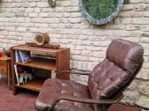 Vintažinis mid century modern odinis fotelis - nuotraukos Nr. 28