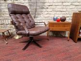 Vintažinis mid century modern odinis fotelis - nuotraukos Nr. 29