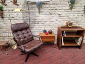 Vintažinis mid century modern odinis fotelis - nuotraukos Nr. 34