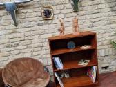 Vintažinė mid century tikmedžio knygų lentyna - nuotraukos Nr. 7