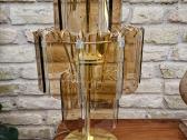 Vintažinė mid century dūminio stiklo stalo lempa - nuotraukos Nr. 13