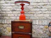 Vintažinė mid century raudonmedžio masyvo komodėlė - nuotraukos Nr. 21