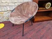 Vintažinis mid century zomšos fotelis"balloon" - nuotraukos Nr. 14