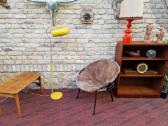 Vintažinis mid century zomšos fotelis"balloon" - nuotraukos Nr. 22