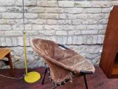 Vintažinis mid century zomšos fotelis"balloon" - nuotraukos Nr. 24