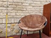 Vintažinis mid century zomšos fotelis"balloon" - nuotraukos Nr. 31