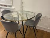 Apvalus 110cm stiklinis midcentury stalas - nuotraukos Nr. 2