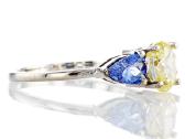 Žiedas su briliantu ir tanzanitais (1,87ct) - nuotraukos Nr. 2