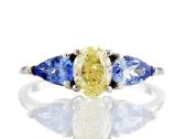 Žiedas su briliantu ir tanzanitais (1,87ct) - nuotraukos Nr. 3