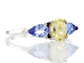 Žiedas su briliantu ir tanzanitais (1,87ct) - nuotraukos Nr. 6