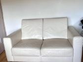 Natūralios odos dvivietė sofa