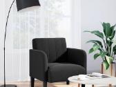 Sofa-fotelis su porankiais, juodas 54cm