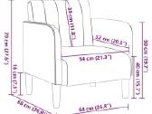 Sofa-fotelis su porankiais, juodas 54cm - nuotraukos Nr. 7