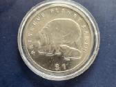Liberija 1994 1 Dollar Cu-ni Pygmy Hippo