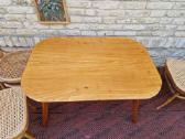 Vintažinis mid century guobos masyvo stalas - nuotraukos Nr. 2
