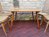 Vintažinis mid century guobos masyvo stalas - nuotraukos Nr. 5