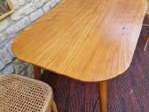 Vintažinis mid century guobos masyvo stalas - nuotraukos Nr. 8