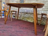 Vintažinis mid century guobos masyvo stalas - nuotraukos Nr. 11