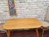 Vintažinis mid century guobos masyvo stalas - nuotraukos Nr. 15