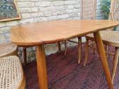 Vintažinis mid century guobos masyvo stalas - nuotraukos Nr. 20