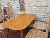 Vintažinis mid century guobos masyvo stalas - nuotraukos Nr. 24