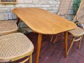 Vintažinis mid century guobos masyvo stalas - nuotraukos Nr. 25