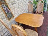 Vintažinis mid century guobos masyvo stalas - nuotraukos Nr. 26